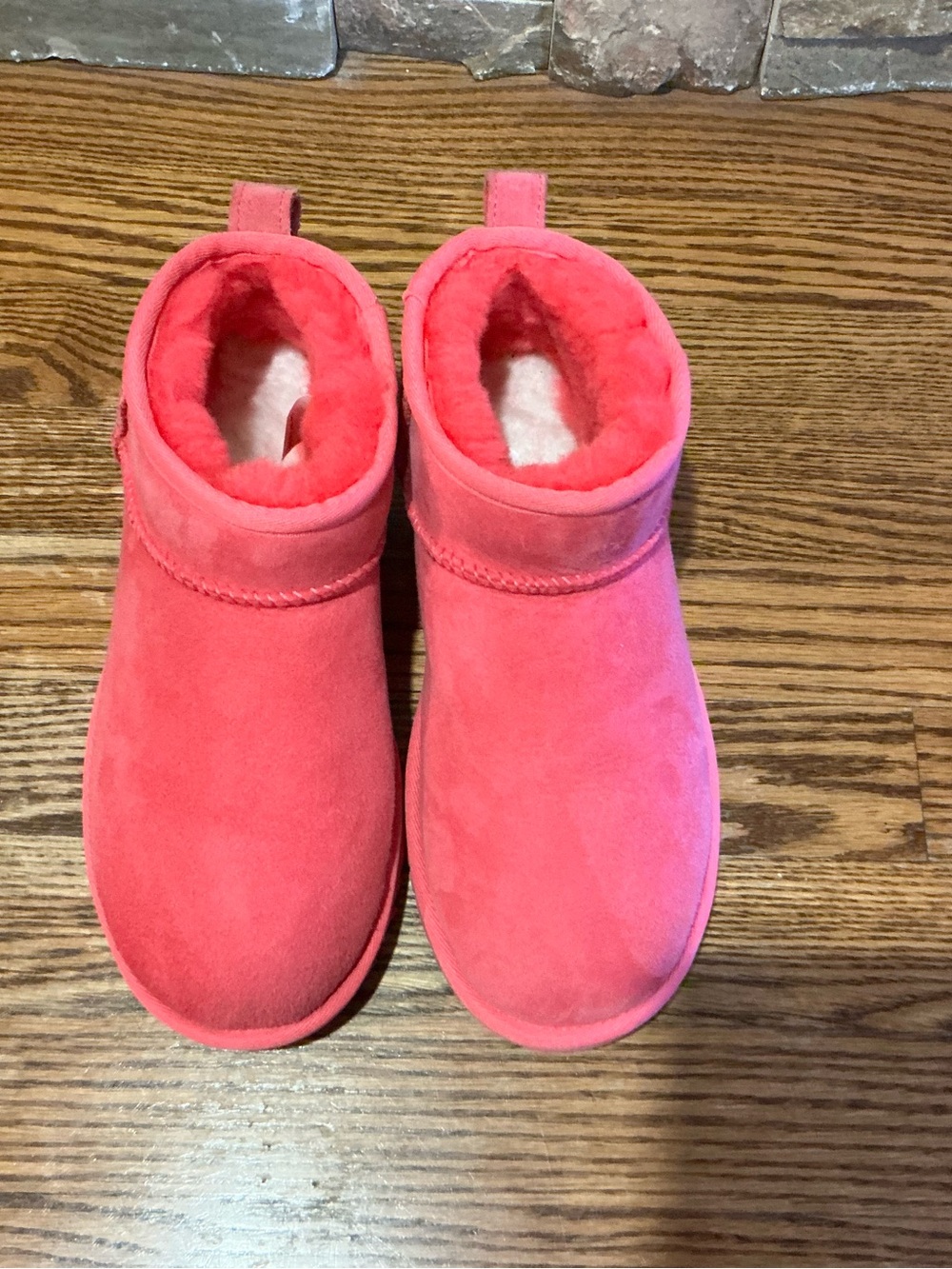 UGG Classic Ultra Mini Hot Pink Suede Boots - Picture 2 of 8